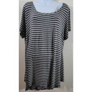 Maurices Gray White Striped Hi Low Top 1 18 20 Plus Lightweight Swing Stretchy